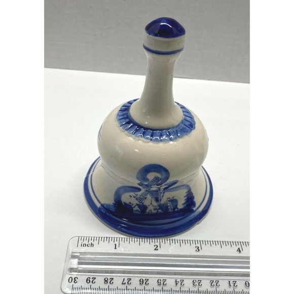 Dutch Windmill Dinner Bell Holland Hand Painted Vintage Japan 4.5" Tall - Picture 10 of 11